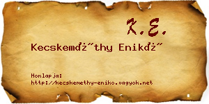 Kecskeméthy Enikő névjegykártya