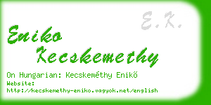 eniko kecskemethy business card